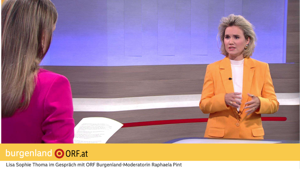 Lisa Sophie Thoma im Studio bei ORF Burgenland